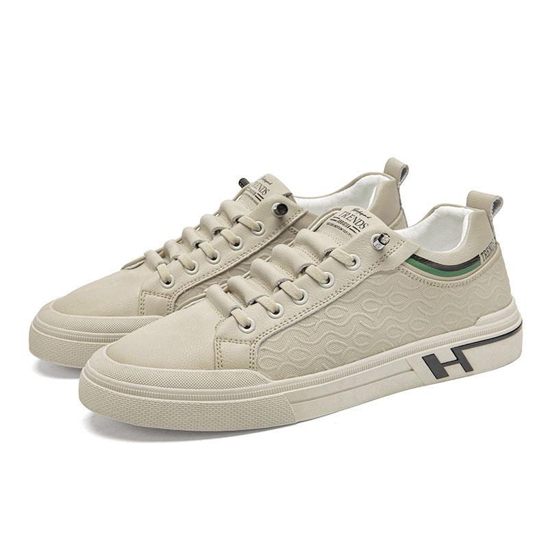 Модные кожаные классические скейт-кеды для мужчин 2024 года, новые простые повседневные туфли для мужчин, кроссовки со шнуровкой для мужчин, модные мужские прогулочные туфли с вырезами