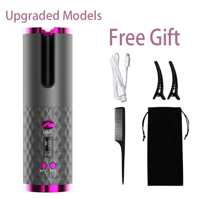 USB Auto Rotate Ceramic Hair Curler Portable Auto Curler LED Display Temperature Professional Curler