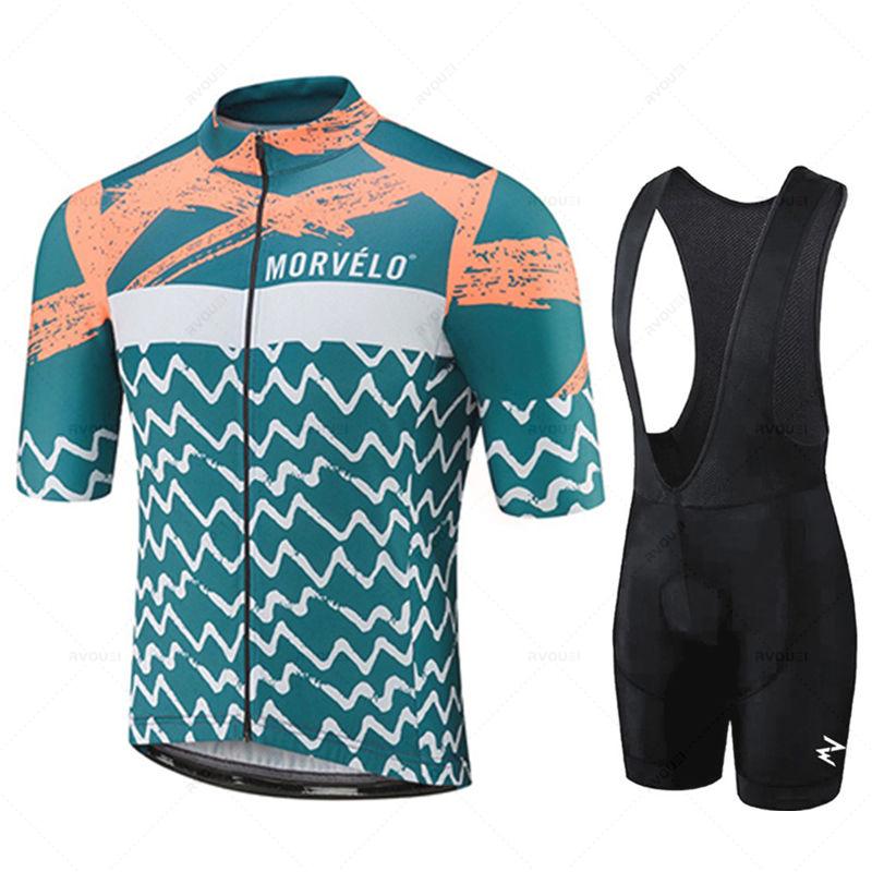 Morvelo - Мужской комплект одежды для велоспорта, Дышащий, С коротким рукавом, MTB, Велосипед, Спорт, Лето