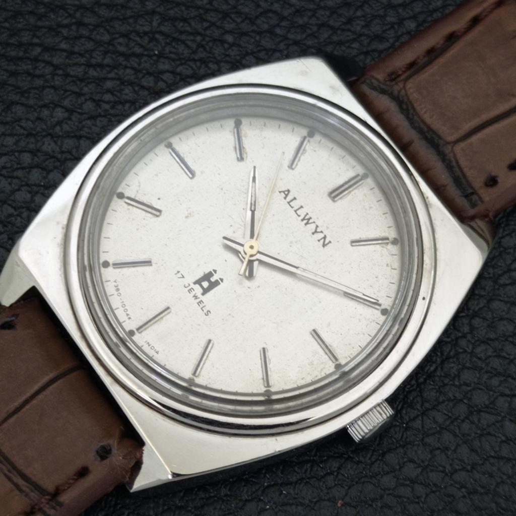 ВИНТАЖНЫЕ МУЖСКИЕ ЧАСЫ ALLWYN 6300A С РУЧНЫМ ЗАВОДОМ ИНДИЯ ОРИГИНАЛ ЦИФЕРБЛАТ a706055-1