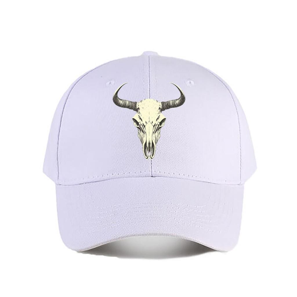Western Rodeo Cow Skull Wild West Longhorn Graphic Baseball Cap Fashion Unisex Sunhat Womens Outdoor Sports