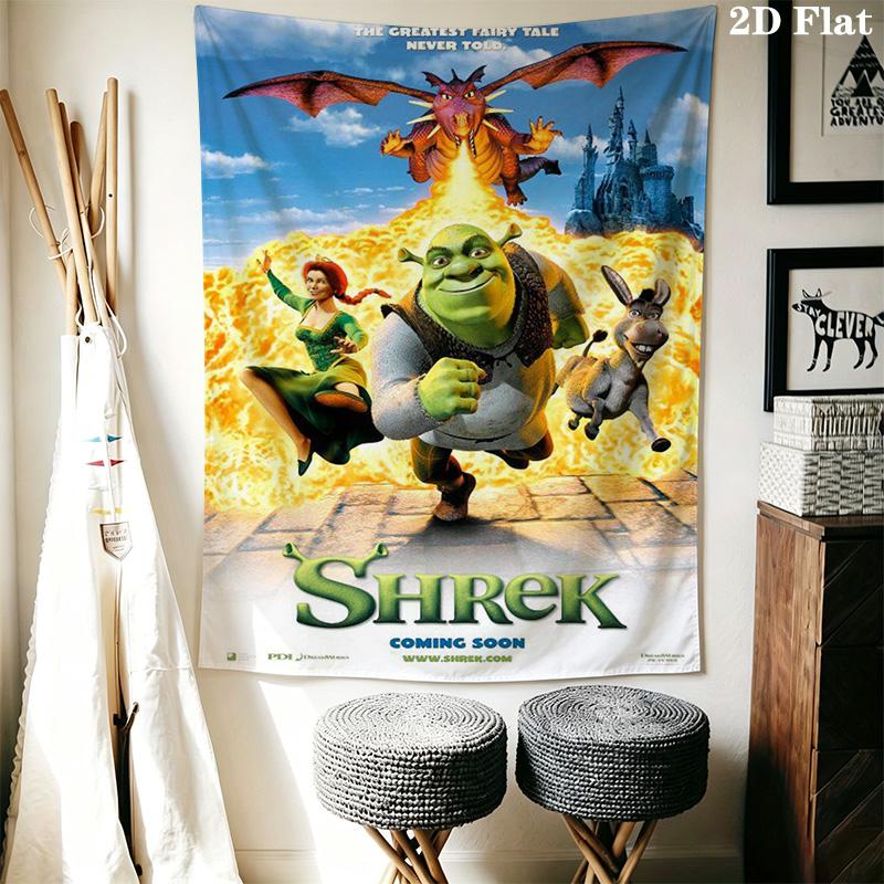Shrek Ultimate Fantasy Adventure Tapestry Fashion Print Wallmounted Christmas Gift Atmospheric Background Cloth Homestay Soft Decoration Tapestry