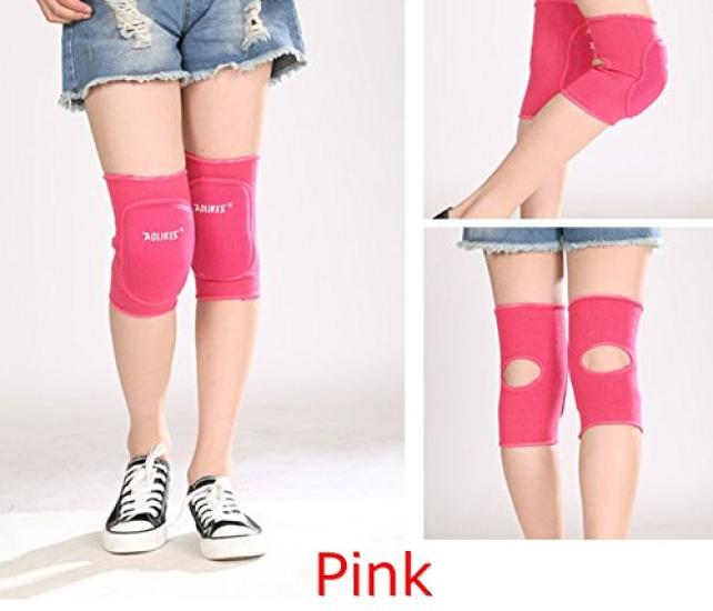 Набор коленных ортезов для щенков и мягкий тип для спорта и танцев Детский (Лево право) - (Розовый, Средний)