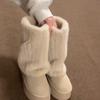 Hot Platform Cold Winter Snow Boots Trendy Flock Fur Mid-Calf Boots Wedges Women Shoes Comfy Warm Boots Comfortable Winter