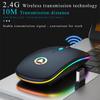 VAORLO 2.4G RGB Wireless Mouse Computer Mouse Silent Ergonomic Rechargeable Mice with LED Optical Backlit USB Mice for PC Laptop