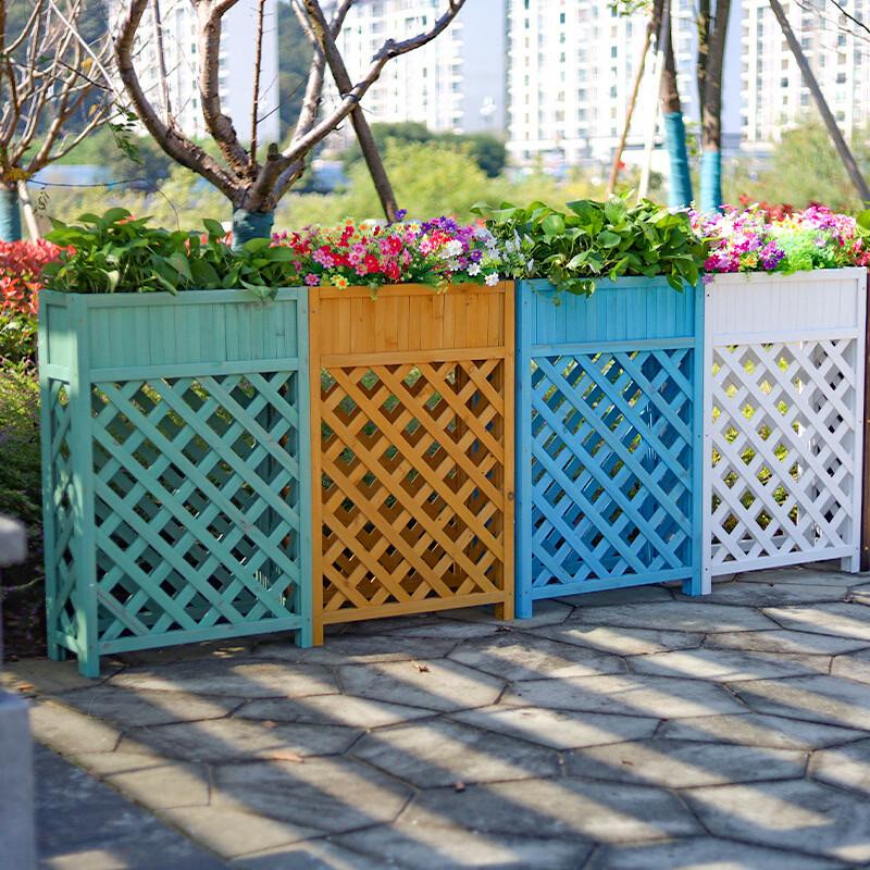Shixun Outdoor Rectangular Wood Planter with Trellis
