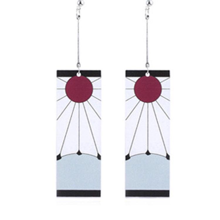 Модные Аниме Клинок Рассекающий Демонов Kimetsu No Yaiba Клинок Призрака Серьги Акриловые Подвесные Серьги Для Женщин Мужчин Ювелирные Аксессуары Подарок