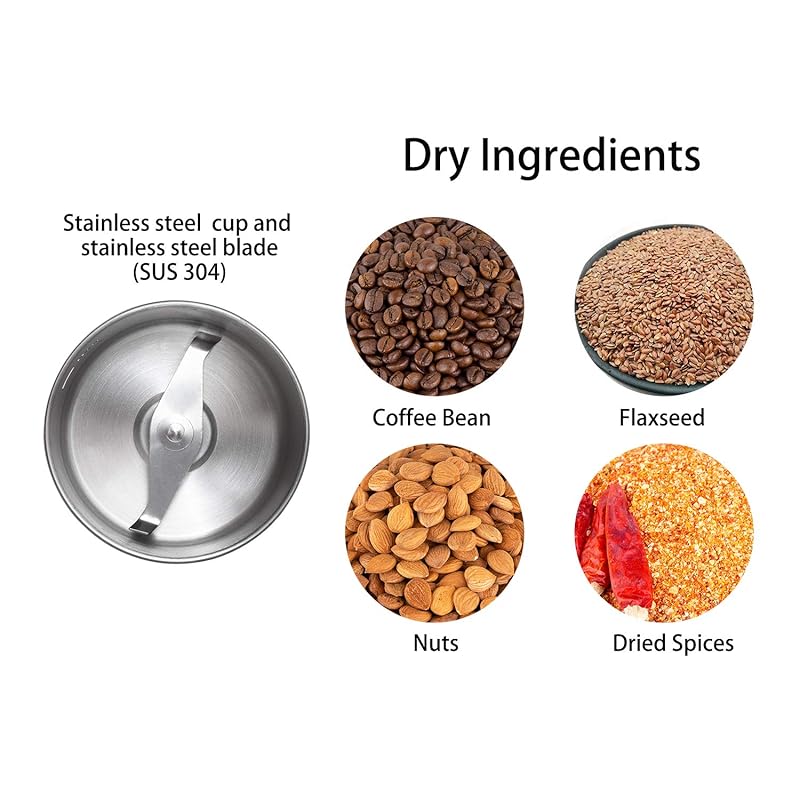 DR MILLS DM-7451 Электрическая мельница для специй и кофе, съемная чаша, можно мыть, лезвие и чаша изготовлены из нержавеющей стали SUS304