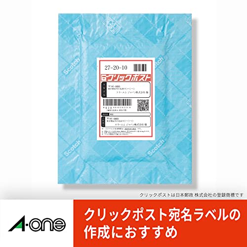 A-One Этикетка Наклейка Адрес Этикетка Бумага Click Post 4 Стороны 15 Листов 77220