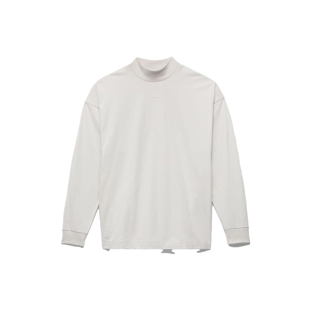 Adidas SS23 Solid Color Loose Fit Long Sleeve T-Shirt Unisex Tops Gray White IR8487