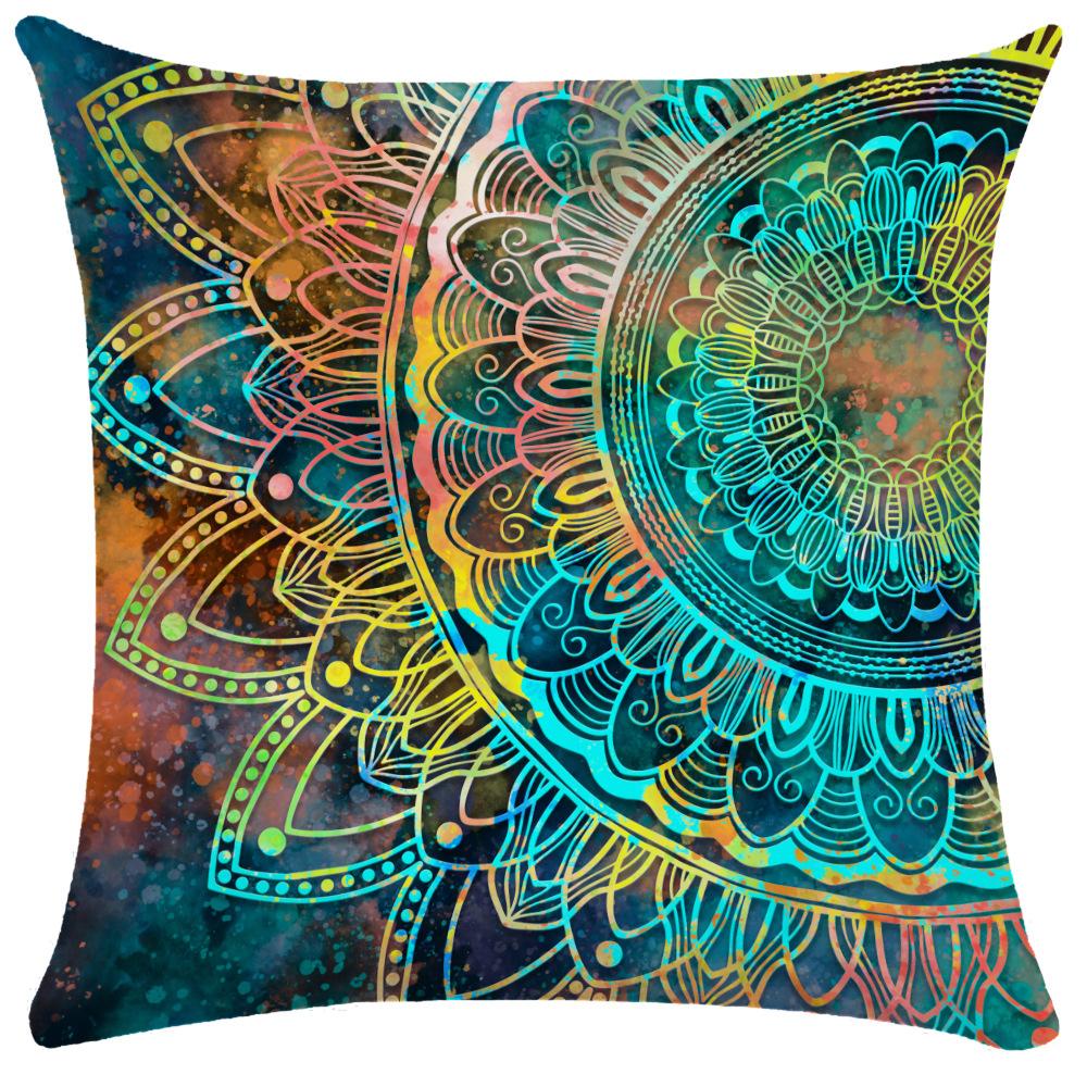 45X45CM Скандинавская акварель Мандала Этнический ветер Звездный полиэстер Наволочка Гостиная Диван Украшение Подушка