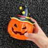 Halloween Ceramic Pumpkin Tea Light Holder Tabletop Spooky Pumpkin Sculptures Candle Holder for Home Holiday Party Decoration