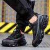 Men Rotating Button Work Sneakers Steel Toe Shoes Air Cushion Safety Boots Anti-Smash Work Shoes Indestructible Protective Safety Shoes Sneakers Men