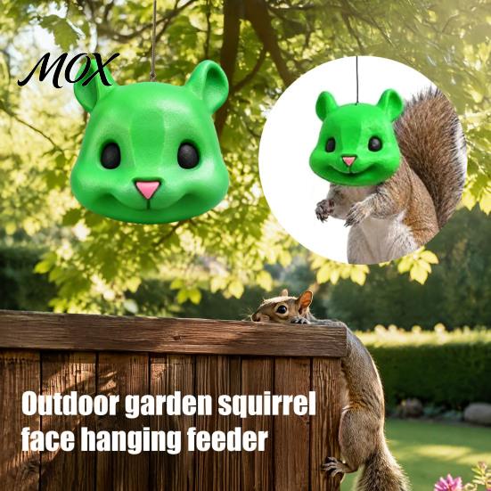 Wildlife Watching Accessory Funny Squirrel Head Feeder, Animal Face Design, Big Mask Style Hanging Novelty Outdoor Garden Feeder for Backyard