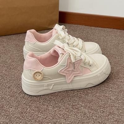 Новые осенние маленькие белые туфли женские милые на платформе повседневные универсальные молочные туфли Huhu с большой головой, полуботинки с круглой головой