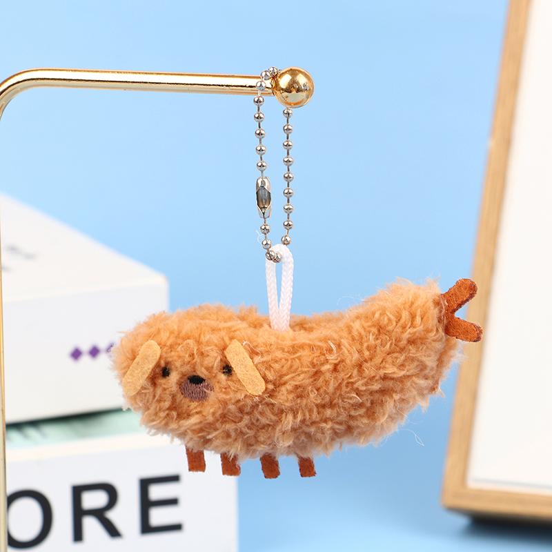 Жареный щенок рака, плюшевая игрушка, забавная собака, кулон, мягкая кукла, брелок, рюкзак, автомобильная сумка, брелок для ключей, декор, подарок для ребенка