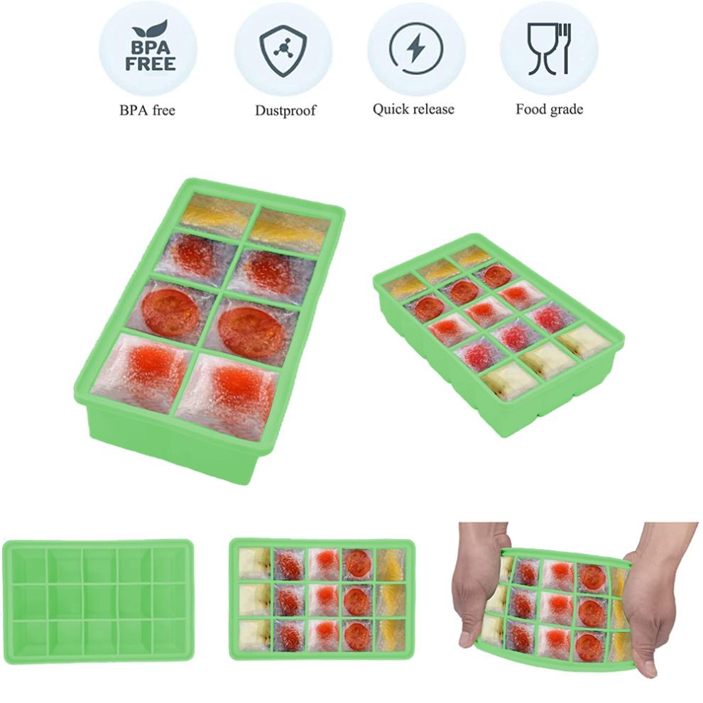 Creative Ice Cube Molds, Ice Cube Tray with Lid, Flexible Design Food Grade Silicone, Reusable Stackable For Whiskey Ice Cubes, Ice Cube Molds (Blue)