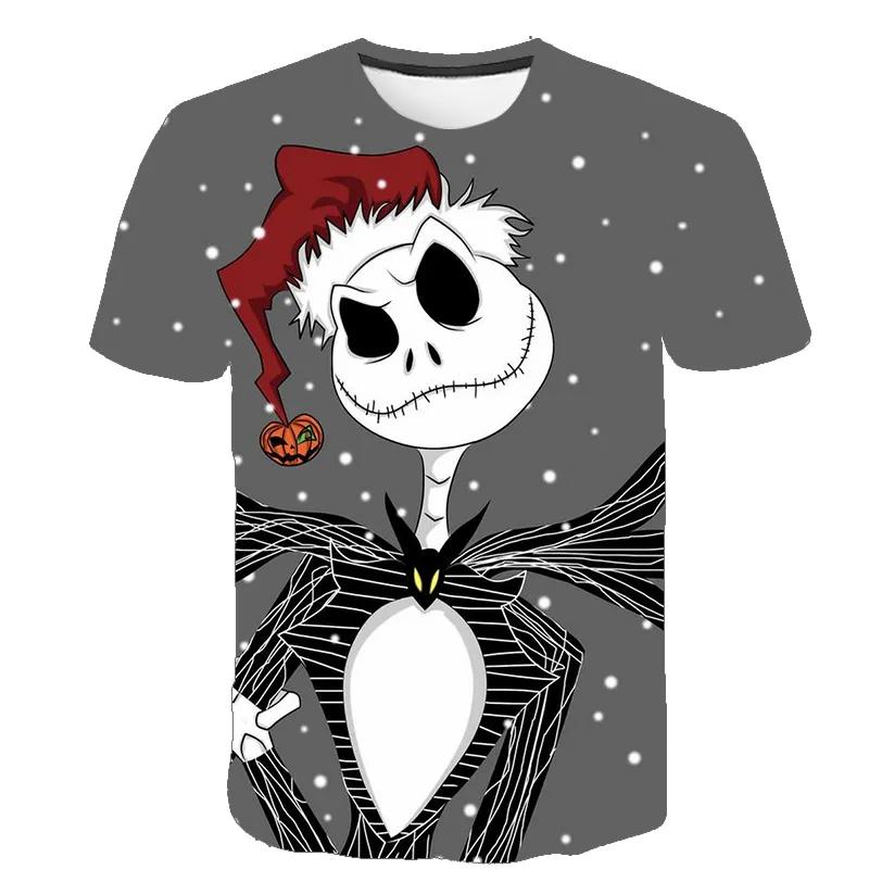 Halloween Skull Graphic Men's T-shirts Harajuku Hip Hop Streetwear Short Sleeve Loose Top