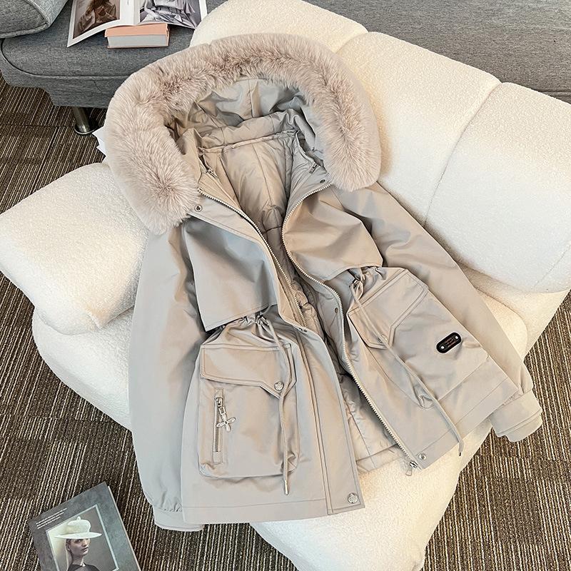 Одно платье и три пирога побеждают женскую короткую новую хлопковую одежду, зимние хлопковые куртки и зимние пальто.