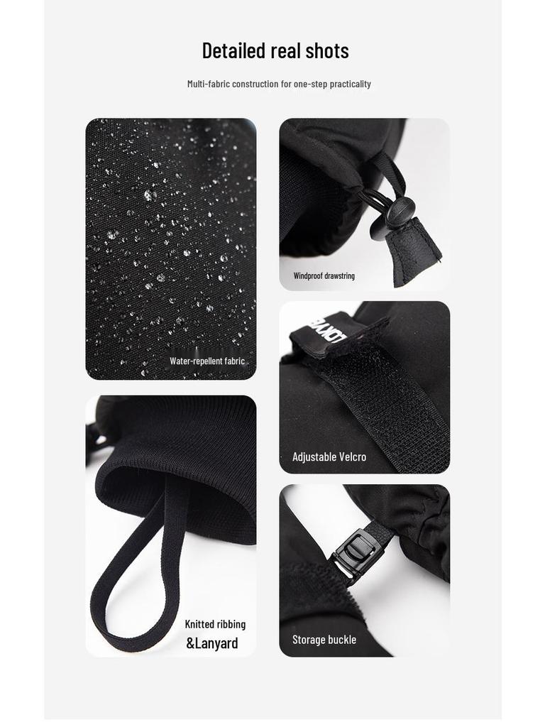 Водонепроницаемые зимние лыжные перчатки для мужчин и женщин, совместимые с сенсорным экраном, утолщенный плюш для велоспорта и мотоспорта