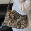 Повседневная тканевая сумка большой вместимости в корейском стиле, модная сумка-тоут с леопардовым принтом, сумка на плечо/подмышку