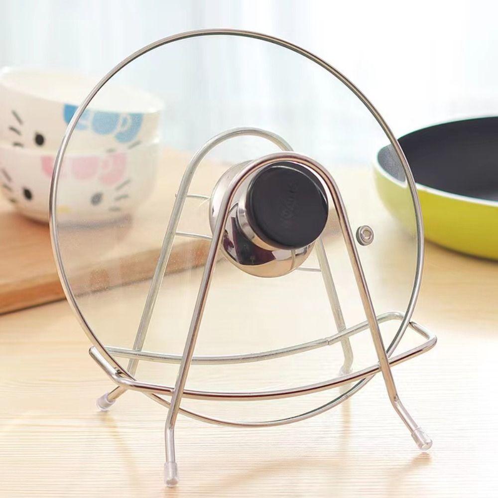 Space Saving Pan Cover Shelf Stainless Steel Pot Lid Rack Useful Kitchen storage shelving