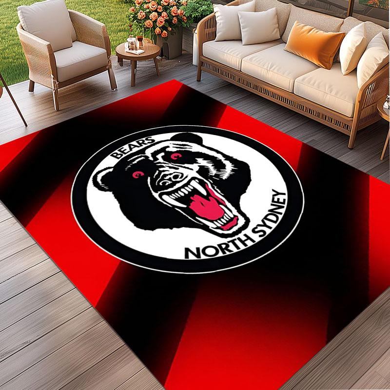 North Sydney Bears Print Rug, Washable Floor Carpet, For Entryway Dorm Laundry Room Office Study, Home Decor Birthday Christmas Gift