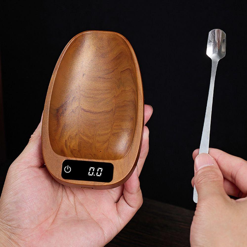 Touchscreen Coffee Scale Tortoise Shell Pattern Coffee Bean Tray Digital Scale  Seasonings