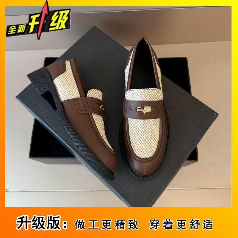 Премиальный комфорт, повседневный британский стиль, одинарная обувь, женская весна-лето, новая, в ретро-стиле, универсальная, с круглым носком, женская