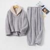 European-Size Christmas Pajamas: Plus Size Shu Cotton Fleece Long Sleeve Homewear Set