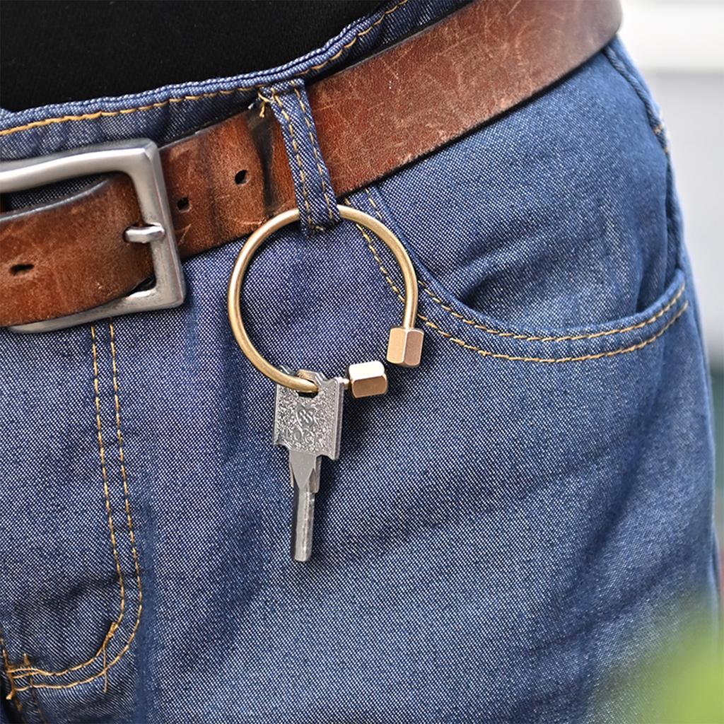 Durability Brasses Wristband Keychains Clasps Light Weight Antique Bronze Key Rings for Key Tool Accessories Outdoor Gears