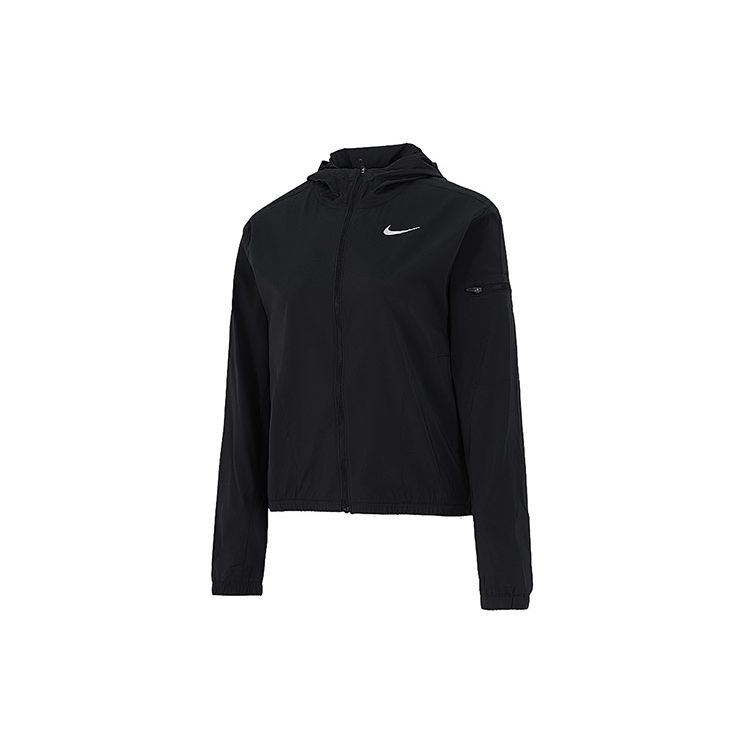 Nike Солнцезащитная куртка с капюшоном и сплошным логотипом, женская верхняя одежда, черная DH1991-010