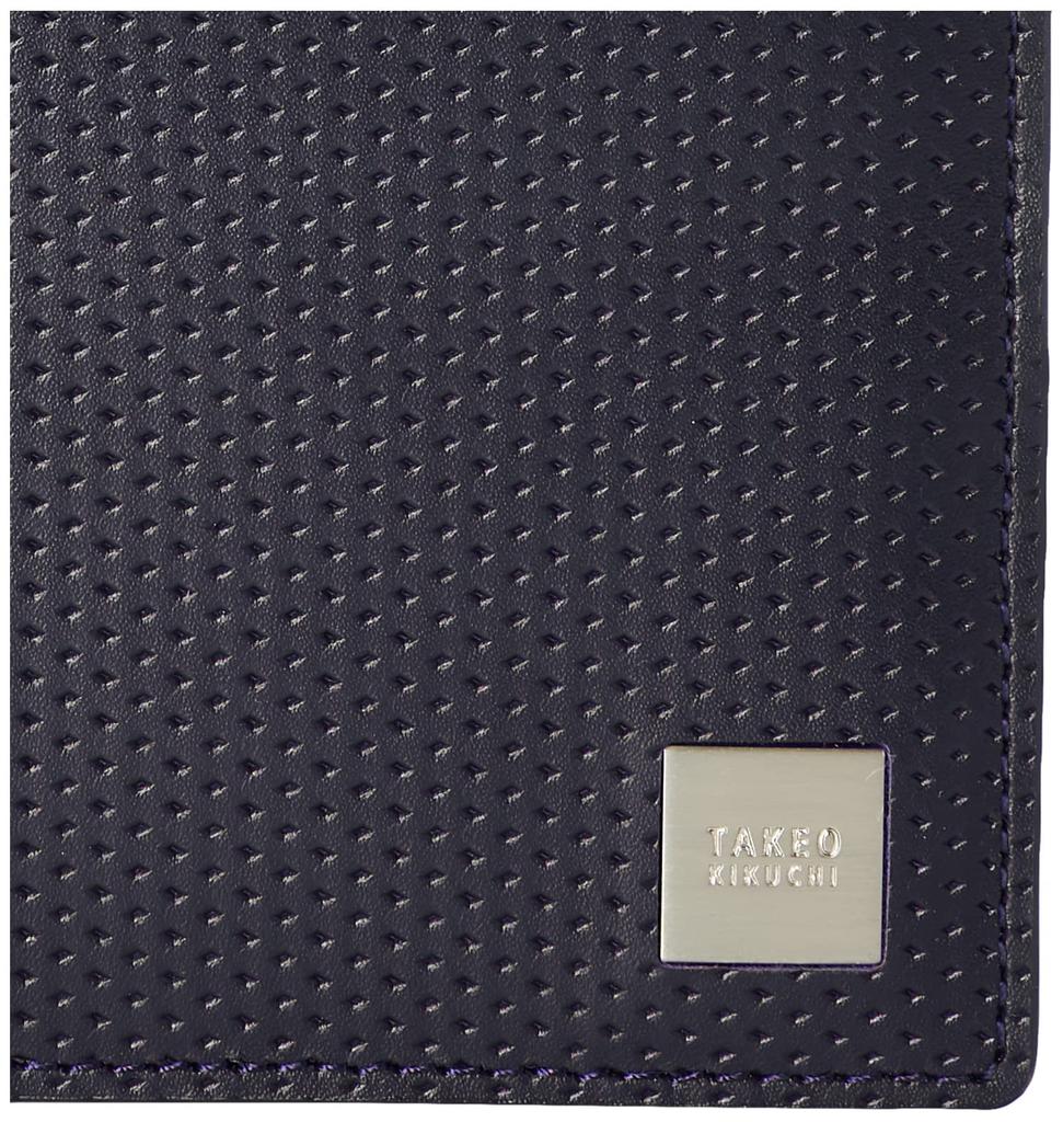 Bifold Wallet Flat Metal Navy [Takeokikuchi]