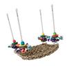 Multiuse Bird Perch Chewable Hammock Cage Hanging Toy with Natural Woven Straw Safe For Pet Parrots Entertainment Fun
