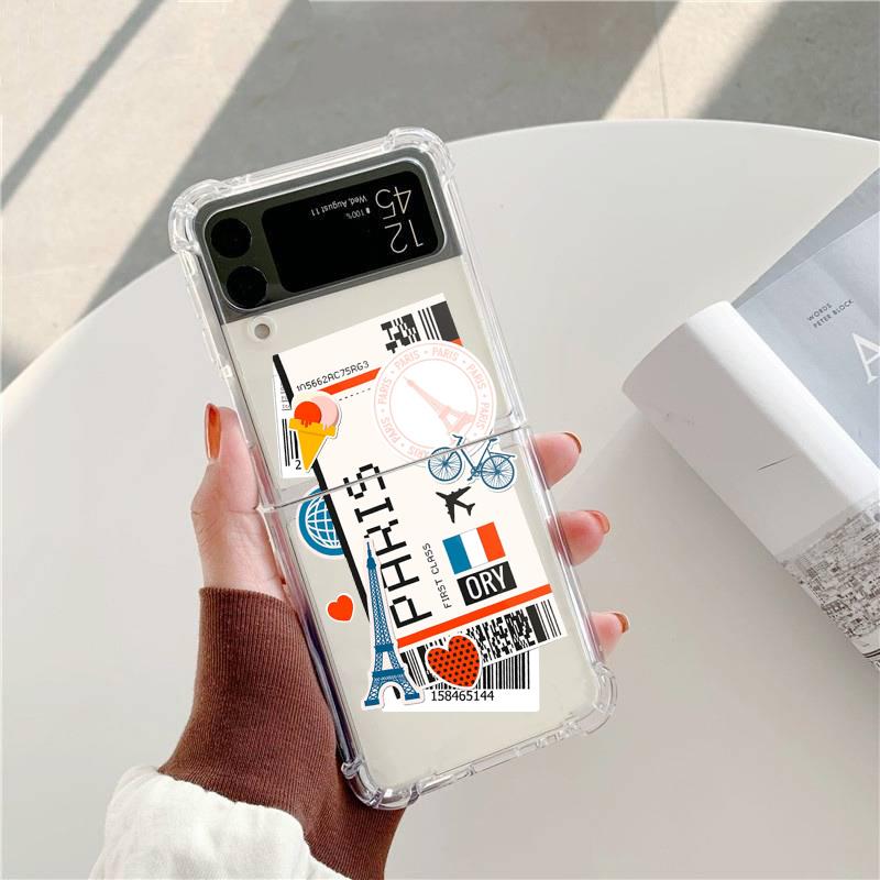 Чехол для телефона Samsung Galaxy Z Flip 3 4 5G Z Flip4 Z Flip5 с дизайном авиабилета New York Los Angeles, защитный чехол