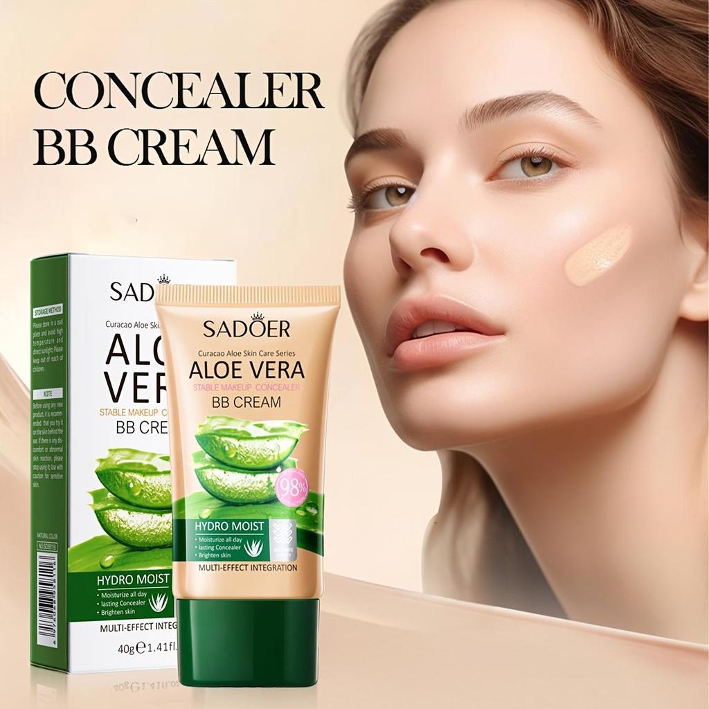 Крем BB с алоэ вера, увлажняющий, с полным покрытием, основа под макияж, матирующий, контур, маскирующий поры и дефекты, увлажняющий эффект