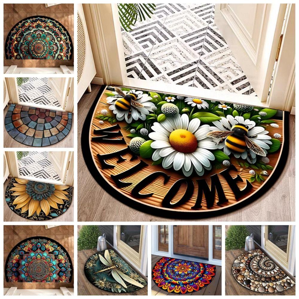 Flower Floral Welcome Rugs Non Slip Door Mat High Quality Entrance Mat Indoor Outdoor