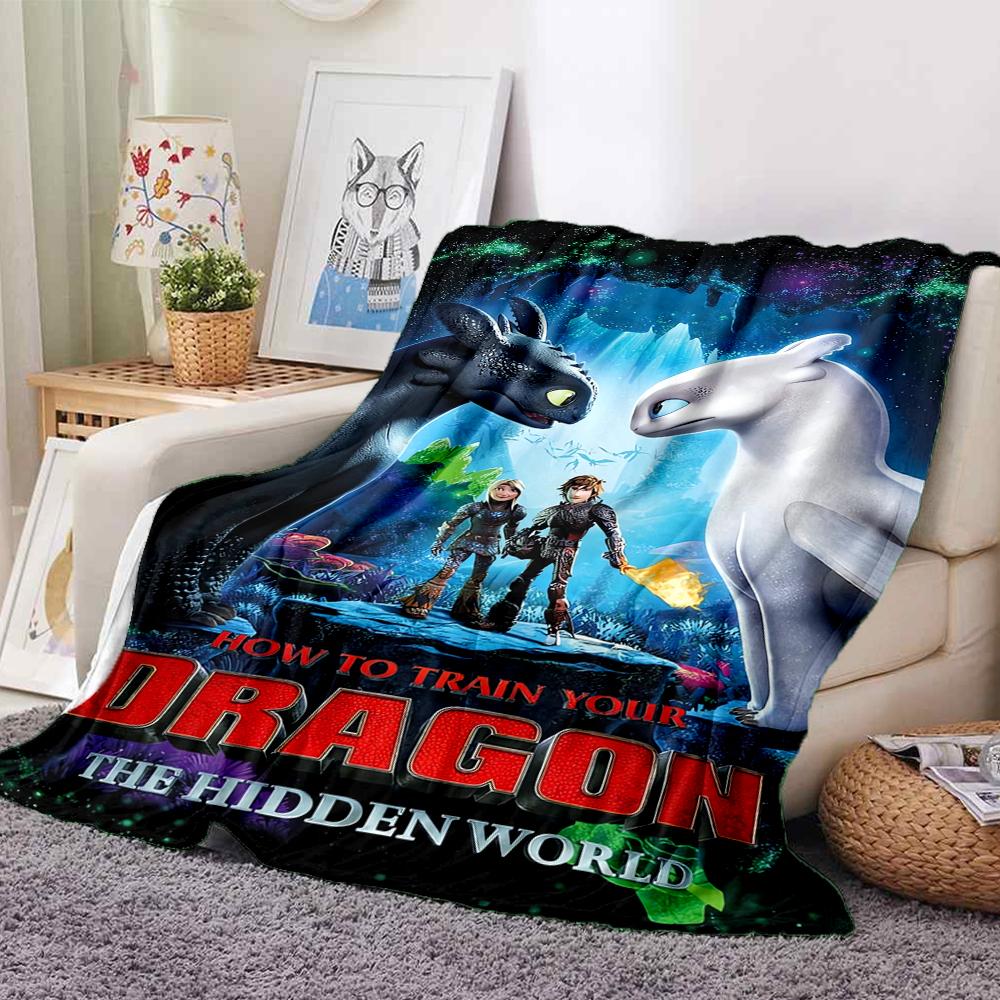 1Pc Dragon Adventure Blanket Soft And Comfortable Casual Warm Camping Travel Christmas Halloween Xmas Gift M924146