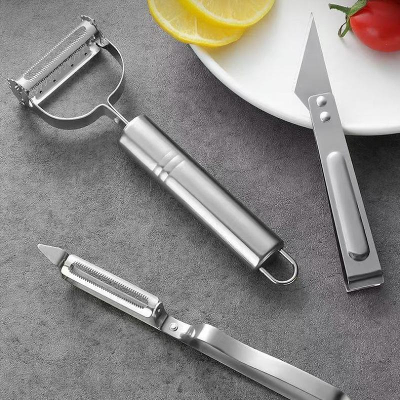 Овощечистка высокого качества Кухонные аксессуары Инструменты для приготовления пищи Овощечистка из нержавеющей стали 304 17 см Многофункциональная овощечистка для картофеля Двойная строгалка-терка