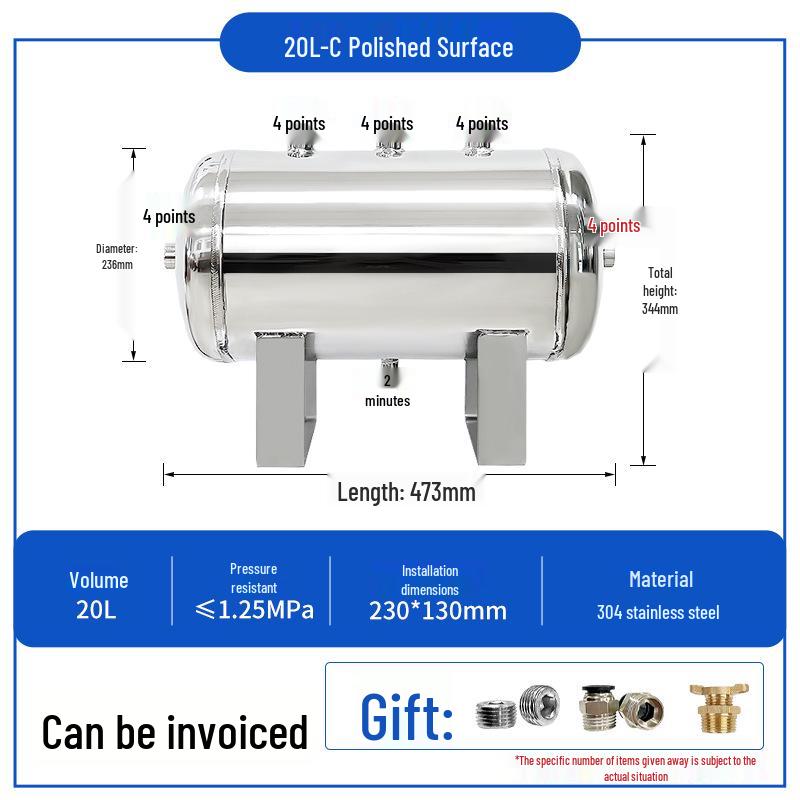Compact Horizontal Air Pressure-Stabilizing Vacuum Tank for Automated Equipment