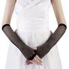 Women Sexy Costume Fingerless Mesh Fishnet Gloves Hollow Out Mittens