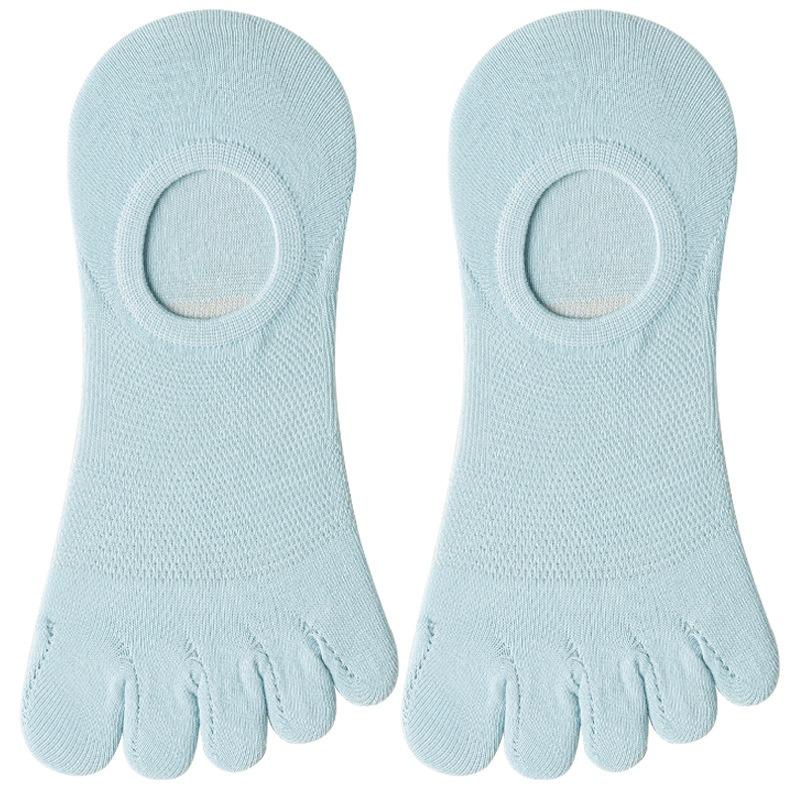 Женские весенне-летние тонкие сетчатые носки-лодочки, антибактериальные и противоинфекционные носки с пятью пальцами, бесшовные невидимые хлопковые носки