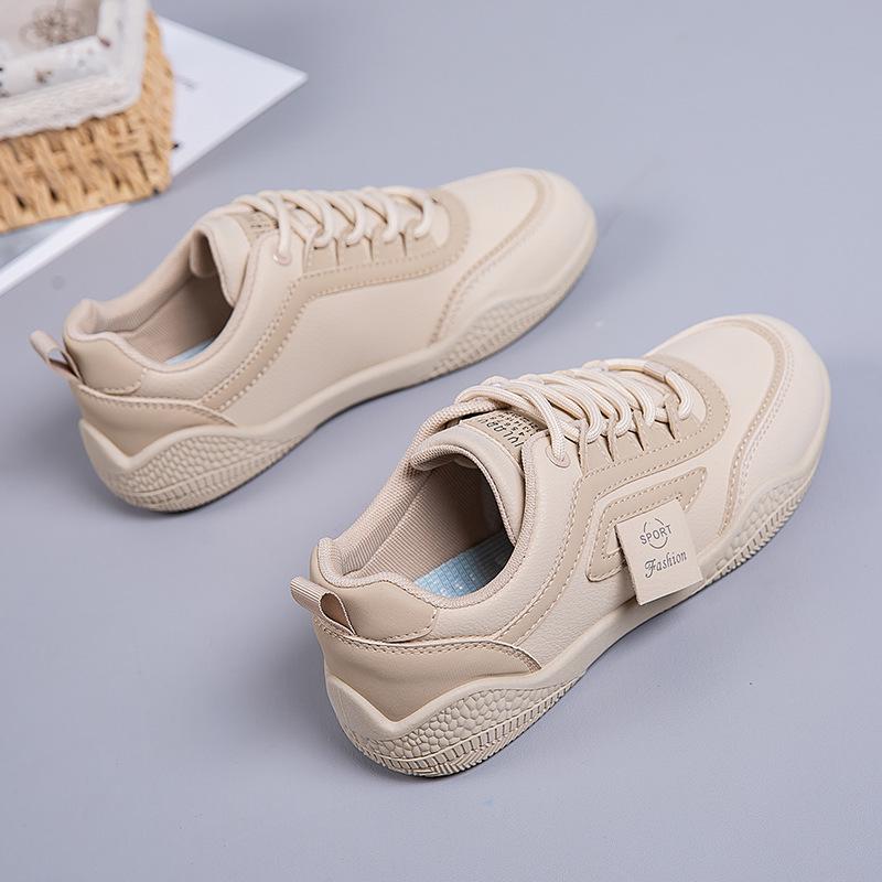 2025 Women's Autumn Soft Sole Non-Slip Leather Sneakers - Lightweight, Wear-Resistant, All-Match White Casual Shoes