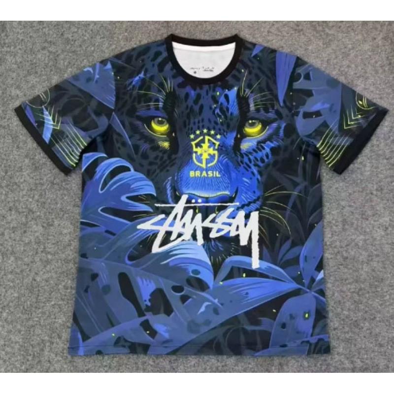 Stussy Signature Soccer Jersey Retro Brazil Argentina Portugal Football Training Shirt Men Women Short Sleeve