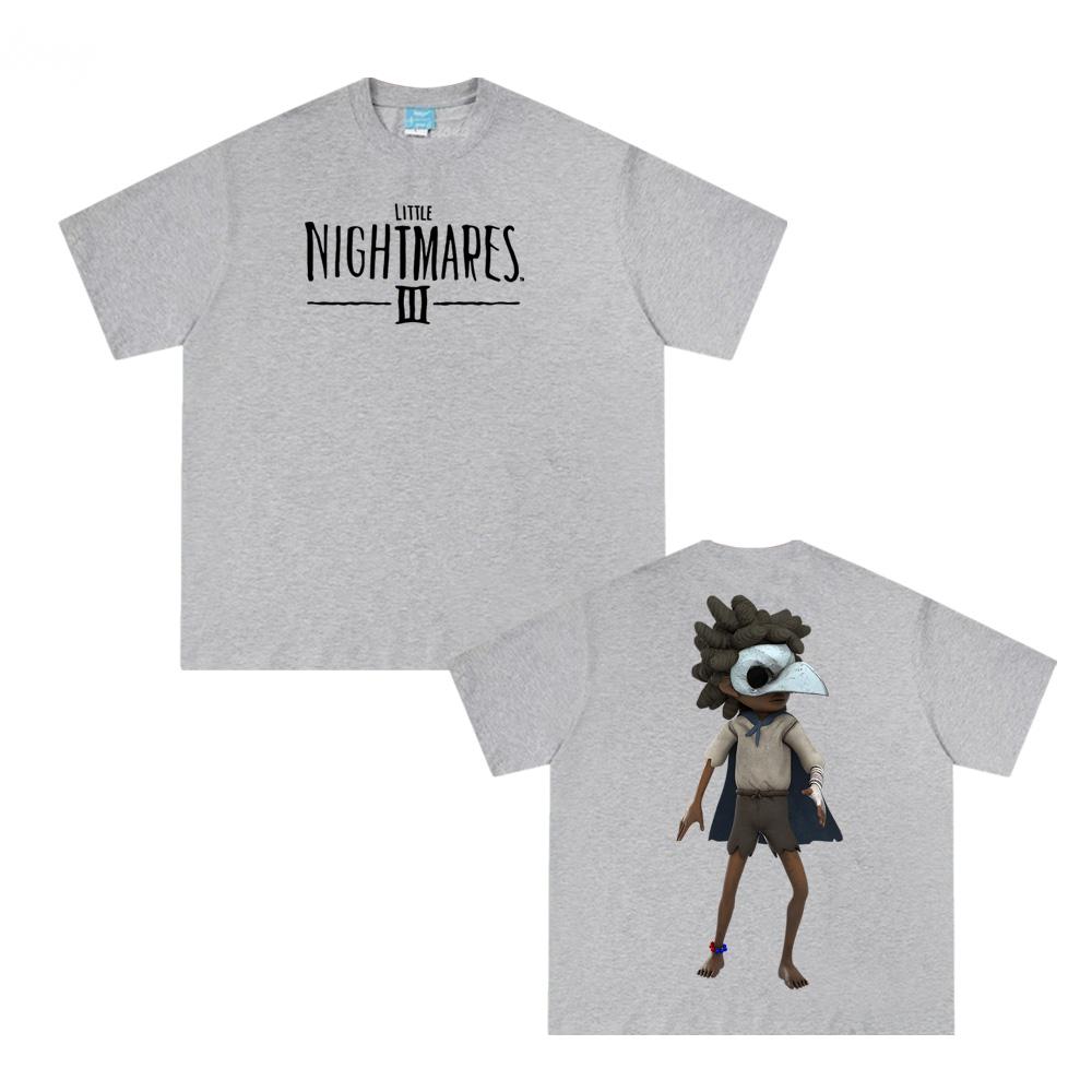 Игровая футболка Little Nightmares 3 с принтом персонажа 100% Хлопок Летняя футболка с круглым вырезом Camisetas Manga
