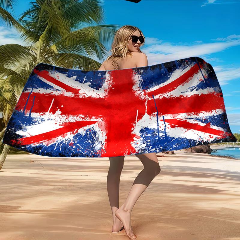 British Flag Artwork Beach Towel, Quick-drying, Easy to Care for, Suitable for Both Fitness and Beach Vacations,Sports Essential