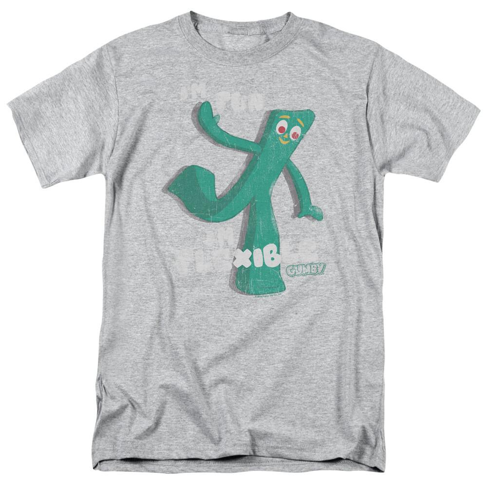 26 Gumby Flex Logo T Shirt Mens Licensed Classic TV Show Sport Grey Unisex T-Shirt
