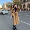 Fashion Design Women's Double-breasted Tweed Coat Design Sense of Autumn and Winter Tweed Jacket Female Medium-length Tide