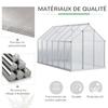 Garden Greenhouse 7.1 M² In Aluminum Polycarbonate With Foundation 190 X 375 X 199 Cm Greenhouse With Window