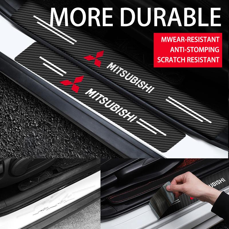 Anti-Scratch Car Door Sill Protector Stickers Wear-Resistant Accessories forMitsubishi Lancer Outlander Pajero L200 Ralliart